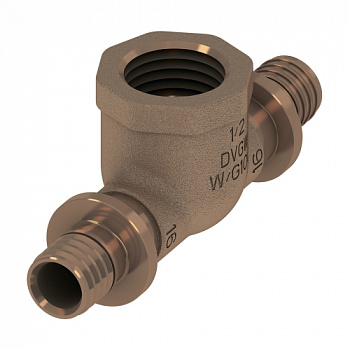 Тройник TECEflex 16 x Rp 1/2" x 16, с внутренней резьбой, бронза