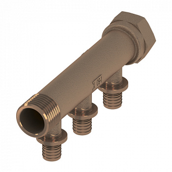 Коллектор TECEflex 3 контура R 3/4" x Rp 3/4" x 16, бронза