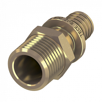 Соединение прямое с ниппелем TECEflex 20 x R 1/2", латунь